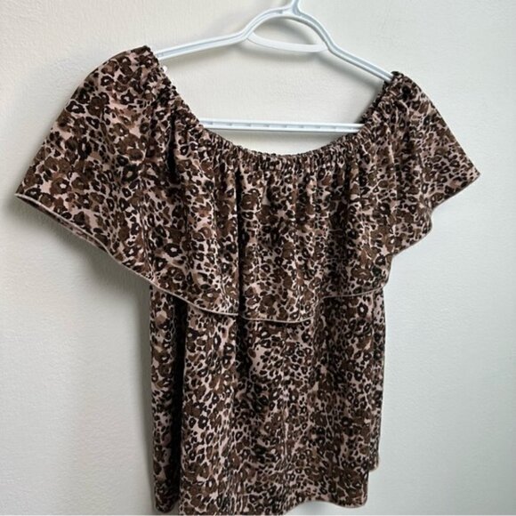 ARITZIA Wilfred Off Shoulder Animal Print Promener Blouse S - Picture 2 of 5